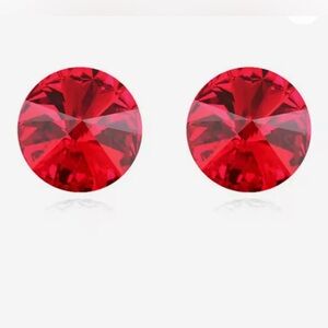Elegant Red Stud Earrings